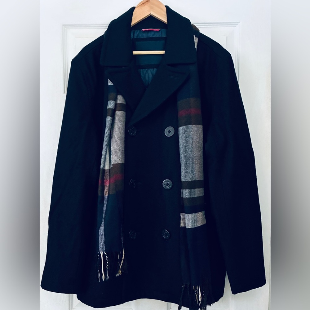 Men's Black Peacoat